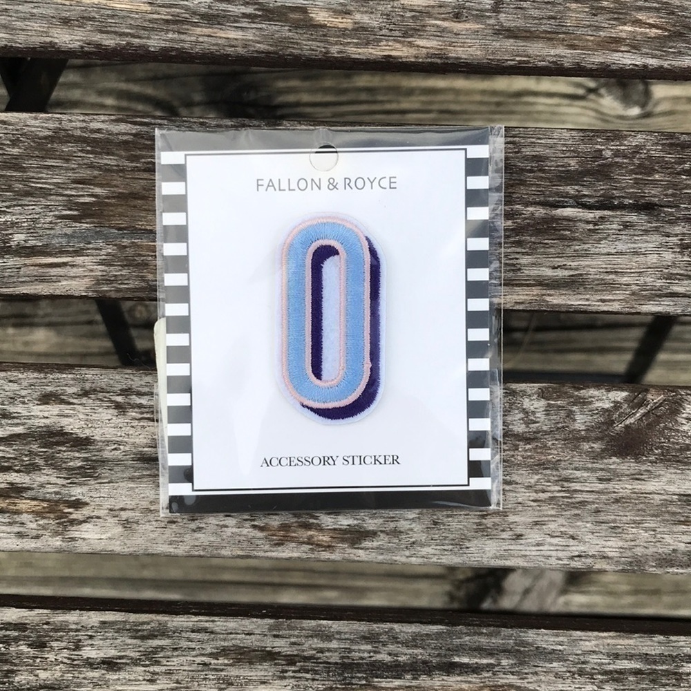 FALLON & ROYCE MADEWELL “O”‎ “0” Accessory Sticker Embroidery Sticker Blue Gold